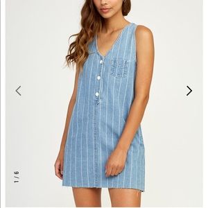 NWT RVCA denim pinstripe dress